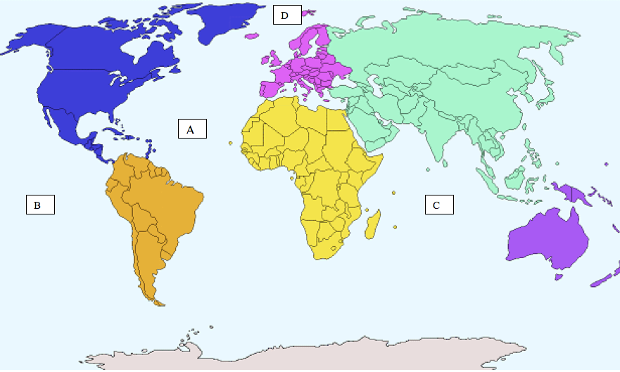 Tự kiểm tra trí nhớ của bạn về vị trí các châu lục và đại dương